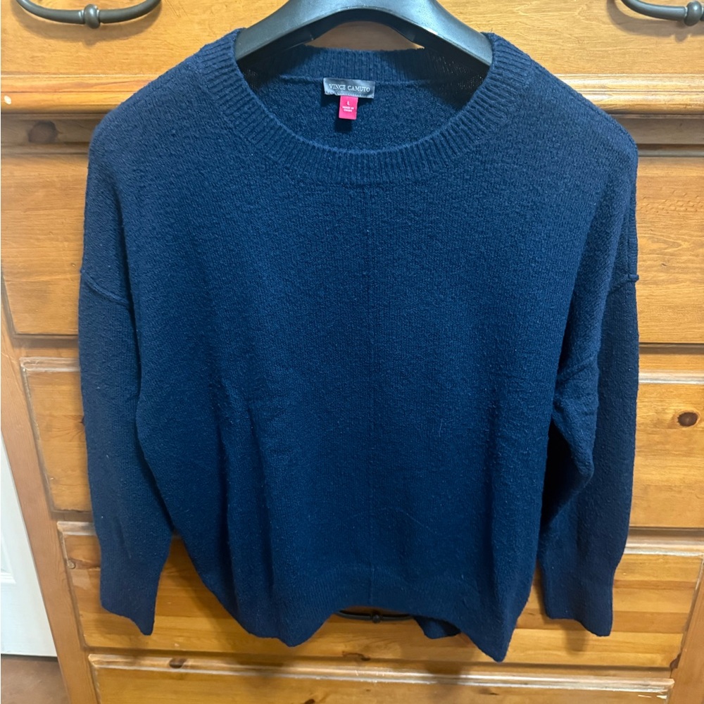 Vince Camuto Women's Deep Blue Crew Neck Sweater